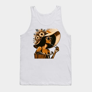 Afrocentric Woman On A Bicycle Tank Top